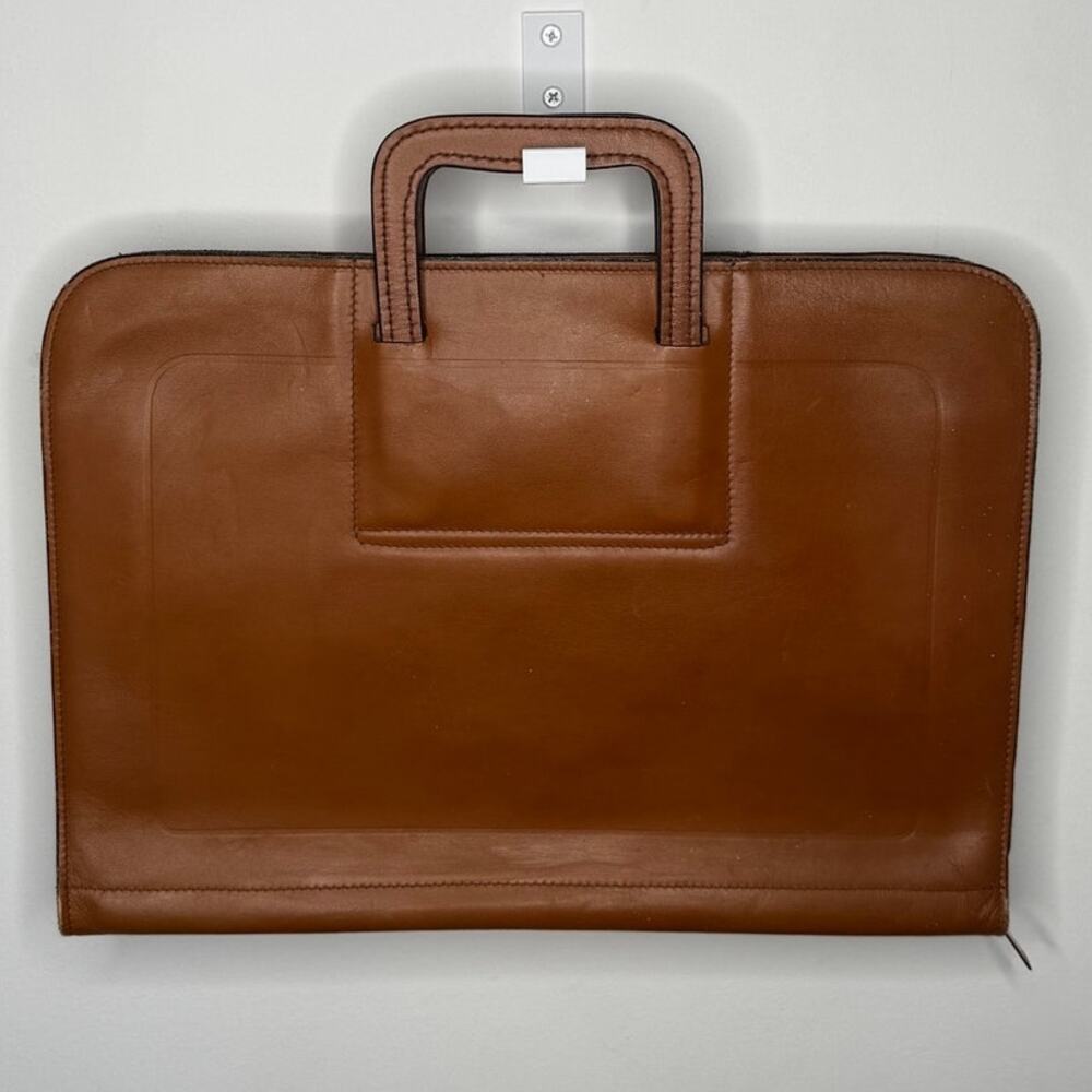 1970s Wear Best VelvaHide Leather Portfolio Briefcase Brown Zip Case - Picture 5 of 16